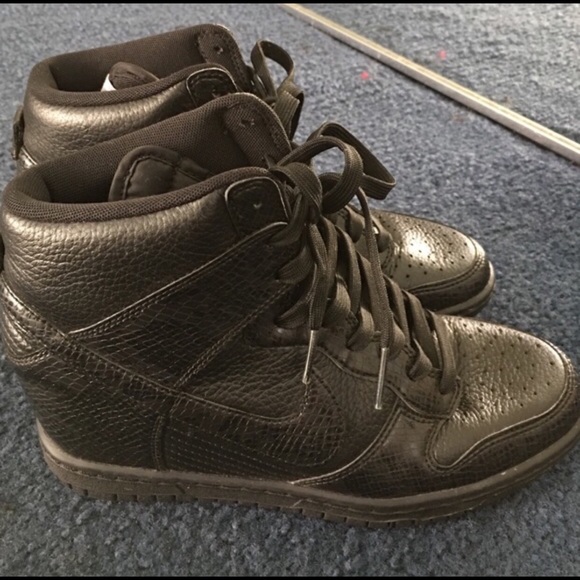 Nike Dunk Sky High Black Wedge Sneakers - Picture 3 of 4
